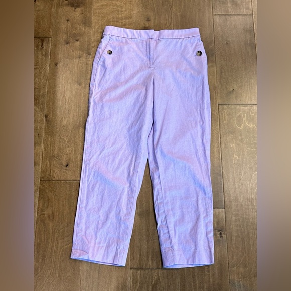 J crew linen blend Lavender Pants 8 - Picture 2 of 6